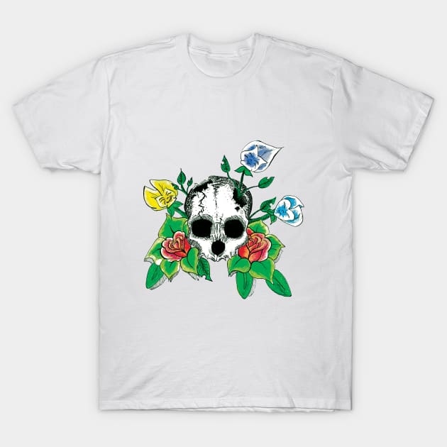 Alice in wonderland skull T-Shirt by RecklessDesign01